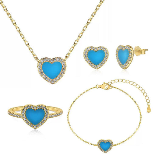 Sweet Heart Sterling Silver Jewelry Set+Gift Box