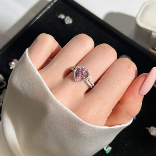 Bague coeur en argent sterling inséparable