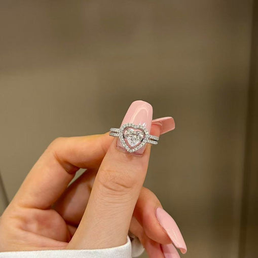 Bague coeur en argent sterling inséparable