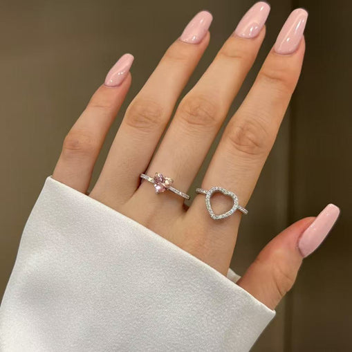 Bague coeur en argent sterling inséparable
