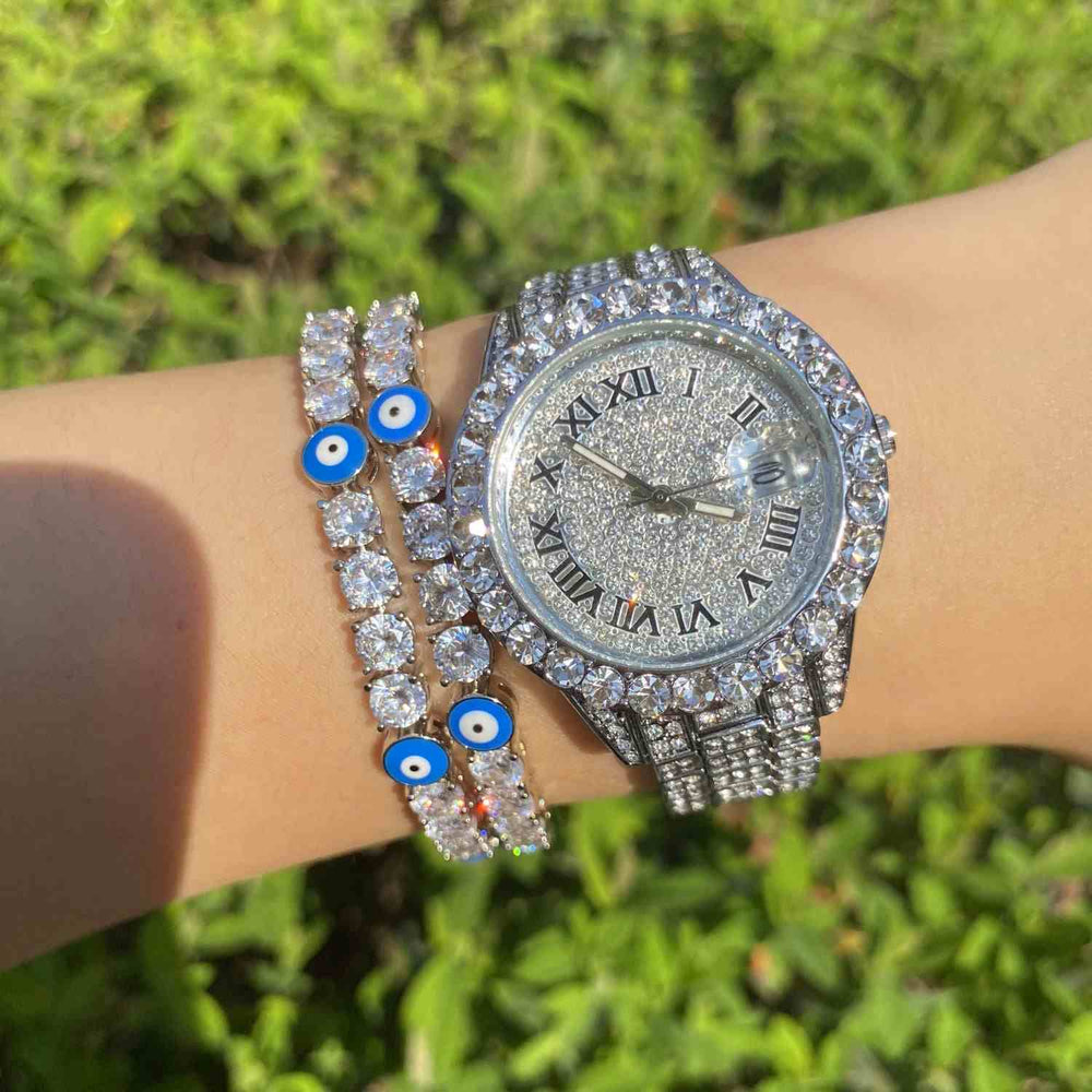 Bracelet en argent sterling mauvais œil