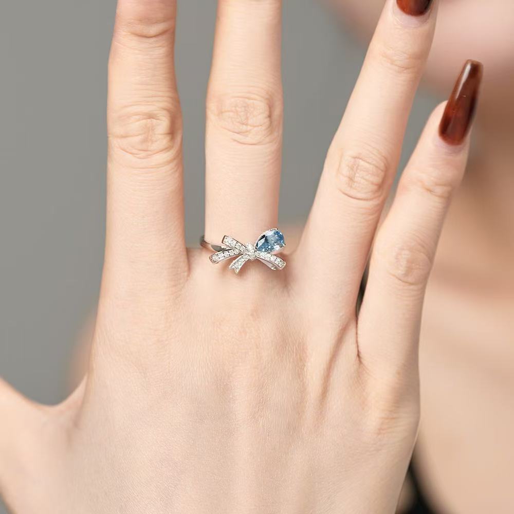 MONA BOW RING BLUE