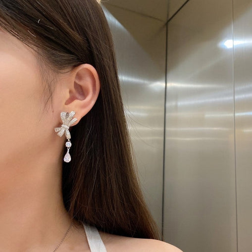 Boucles d'Oreilles Nœud Scintillant