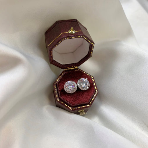 Boucles d'oreilles en argent sterling avec zircon brillant