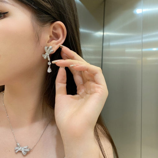 Boucles d'Oreilles Nœud Scintillant