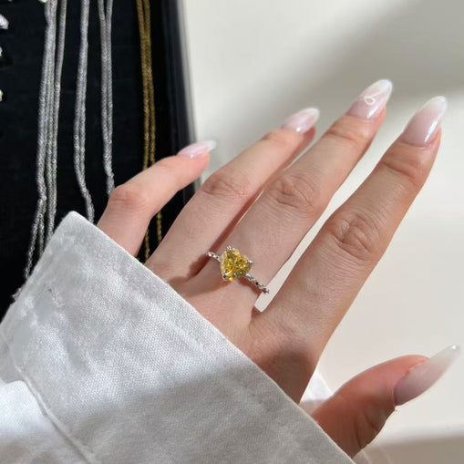 Bague en argent sterling coeur d'amour précieux