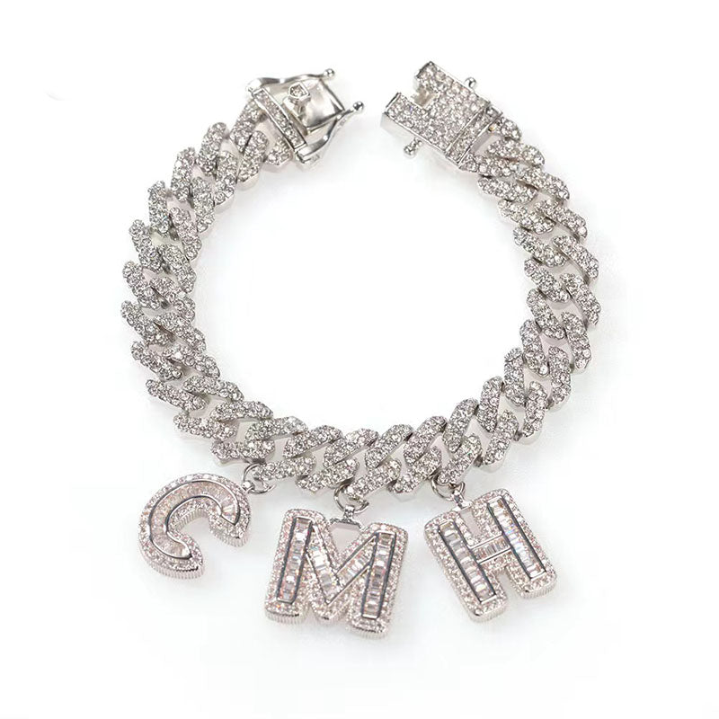 Custom Made Name Cuban Chain Bracelet Ankle 13MM