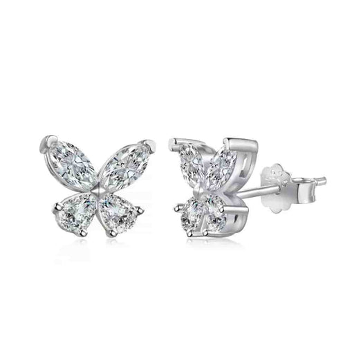Boucles d'Oreilles Ailes Zircon Argent Massif