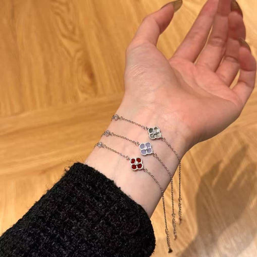 Bracelet Coeur Zircon Argent Massif