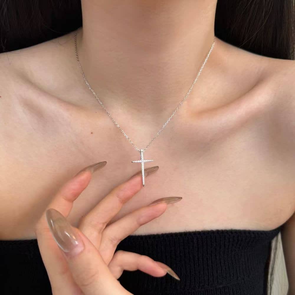 Thin Cross Sterling Silver Necklace
