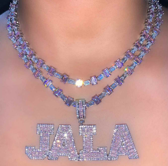 Collier tennis taille émeraude