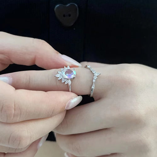 Juego de anillos de plata esterlina 925 Cosmo