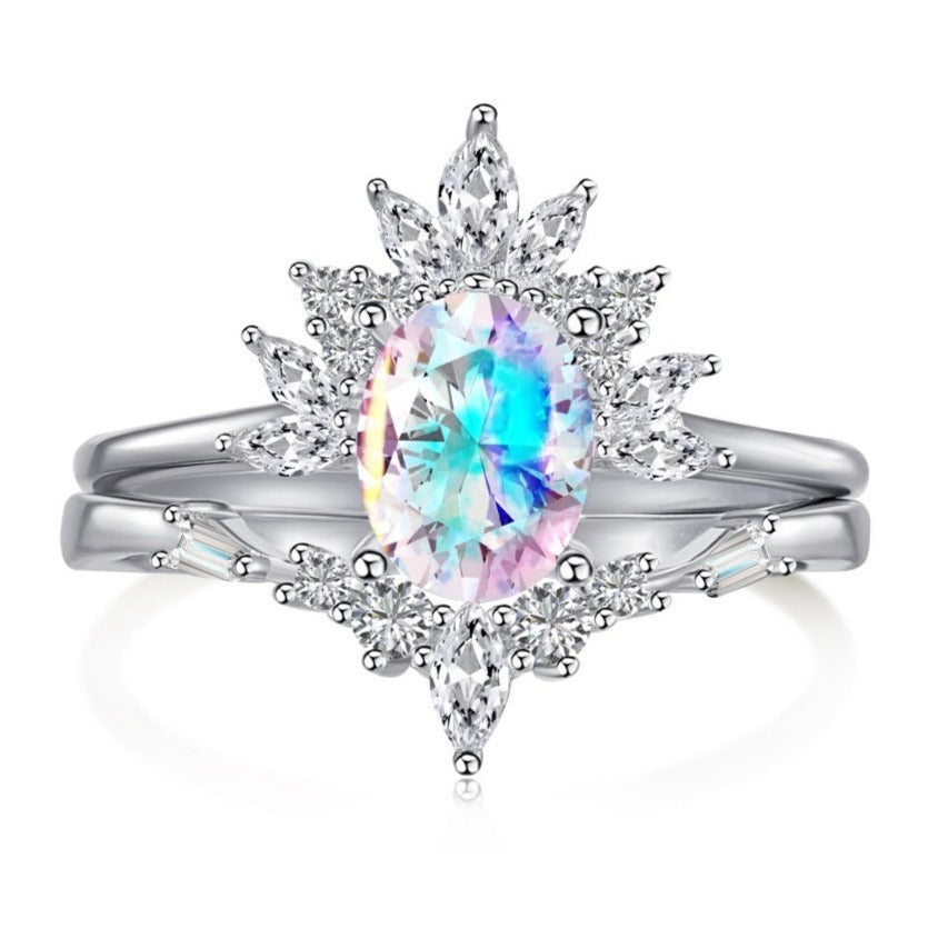 Juego de anillos de plata esterlina 925 Cosmo