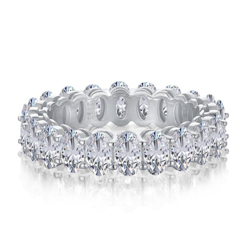 Banda de anillo de plata esterlina Luna