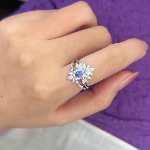 Juego de anillos de plata esterlina 925 Cosmo