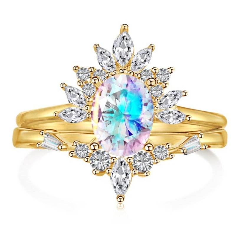 Juego de anillos de plata esterlina 925 Cosmo